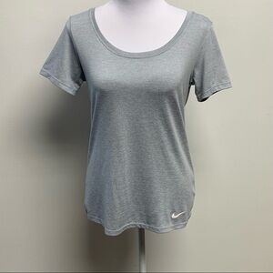 Nike |Women's Size Small| Gray Short Sleeve Logo Activewear Dri Fit T-Shirt Top